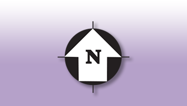 A North compass point icon that can be placed on floor plans and area maps using PDF editing software.