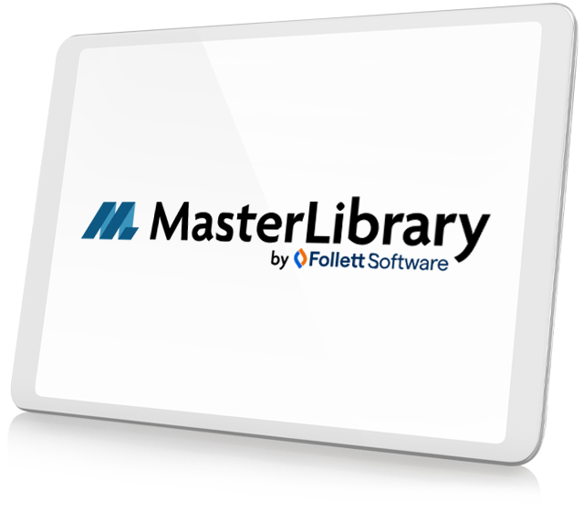 MasterLibrary by Follett Software logo on tablet